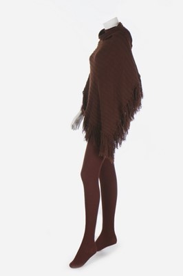 Lot 113 - A Pierre Cardin brown ribbed-knit wool ensemble, circa 1969