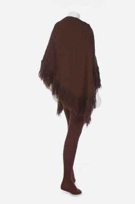 Lot 113 - A Pierre Cardin brown ribbed-knit wool ensemble, circa 1969