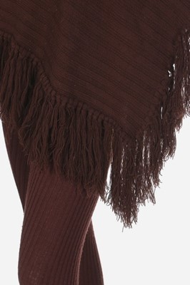 Lot 113 - A Pierre Cardin brown ribbed-knit wool ensemble, circa 1969