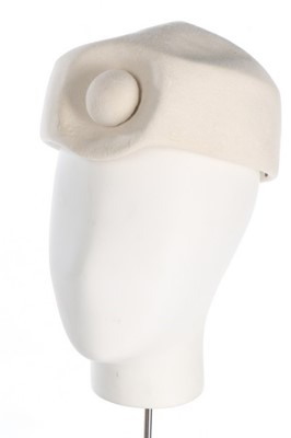 Lot 109 - A Christian Dior white felt 'space age' hat,...