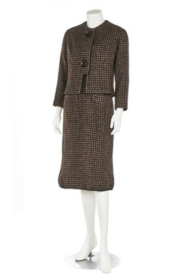 Lot 27 - A Christian Dior London checked tweed ensemble,...