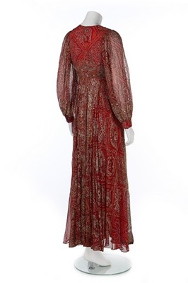 Lot 121 - A Thea Porter embroidered and printed chiffon...