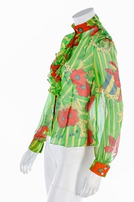 Lot 119 - Two good Quorum chiffon blouses with prints by...