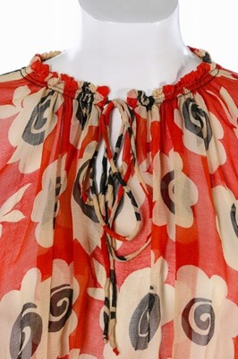 Lot 119 - Two good Quorum chiffon blouses with prints by...