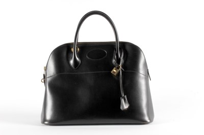 Lot 4 - An Hermès black box calf Bolide bag, 1994,...