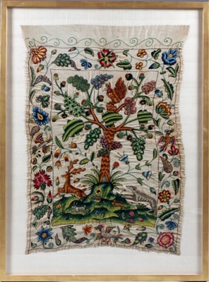 Lot 47 - A fine crewel-worked panel, English, circa...