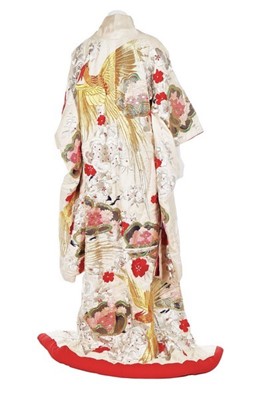 Lot 32 - Two silk wedding kimonos, Japanese, second...