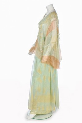 Lot 127 - A Zandra Rhodes pale green printed chiffon...