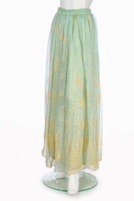 Lot 127 - A Zandra Rhodes pale green printed chiffon...