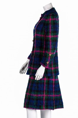 Lot 141 - A Chanel couture tartan tweed suit, 1971,...