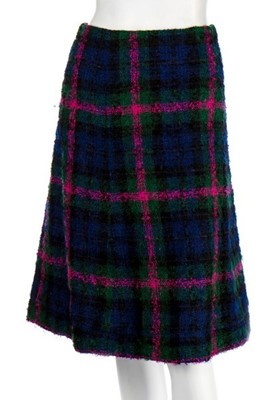 Lot 141 - A Chanel couture tartan tweed suit, 1971,...