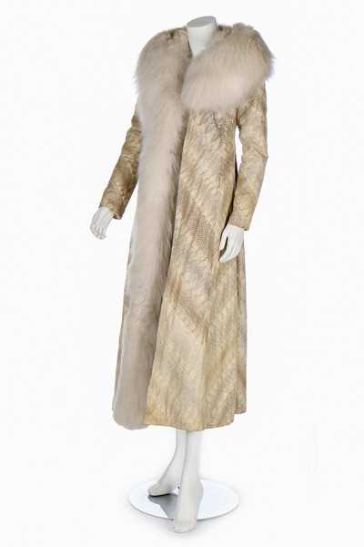 Lot 129 - A fine and rare Ossie Clark snakeskin maxi...