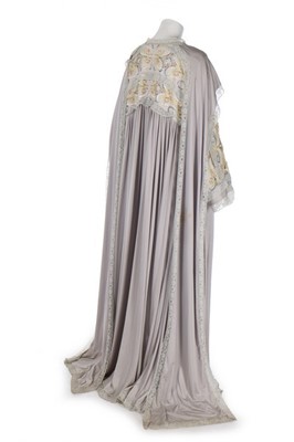 Lot 136 - A Bill Gibb silver grey embroidered Quiana...