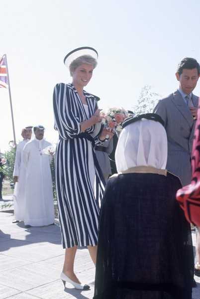 Lot 21 - Princess Diana's Elizabeth Emanuel navy and...