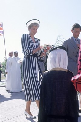 Lot 21 - Princess Diana's Elizabeth Emanuel navy and...
