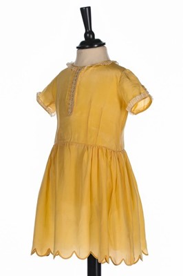 Lot 14 - Princess Margaret's primrose silk dress, Smith...