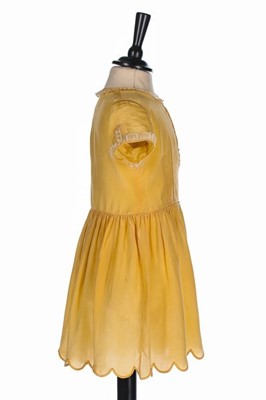 Lot 14 - Princess Margaret's primrose silk dress, Smith...