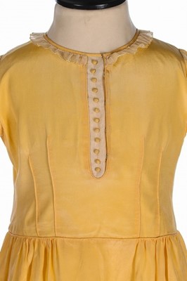 Lot 14 - Princess Margaret's primrose silk dress, Smith...