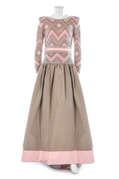 Lot 178 - A Valentino couture grey taffeta and pink...