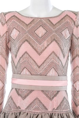 Lot 178 - A Valentino couture grey taffeta and pink...