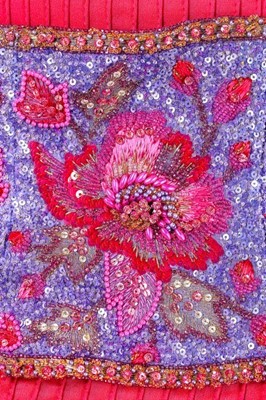 Lot 179 - A Valentino couture fuchsia silk cocktail...