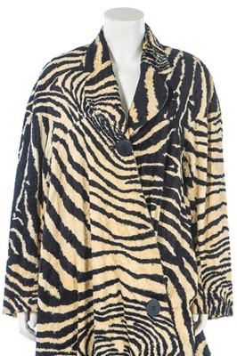 Lot 169 - A rare John Galliano zebra-print printed plush...