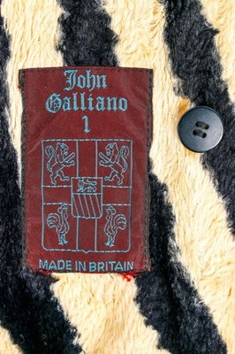 Lot 169 - A rare John Galliano zebra-print printed plush...