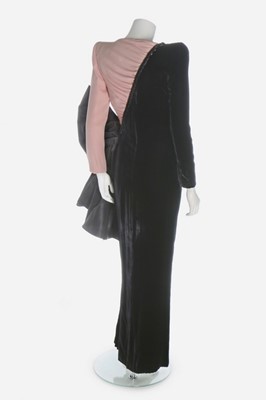 Lot 180 - A Valentino couture black velvet and pink...