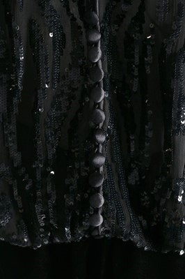 Lot 181 - A Valentino couture black velvet and sequinned...