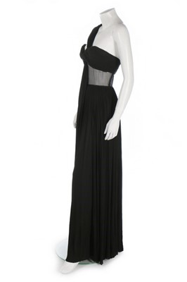 Lot 182 - A Madame Grès couture draped black silk jersey...