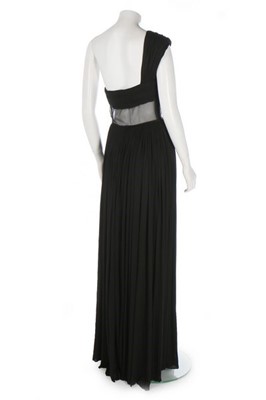 Lot 182 - A Madame Grès couture draped black silk jersey...