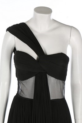 Lot 182 - A Madame Grès couture draped black silk jersey...