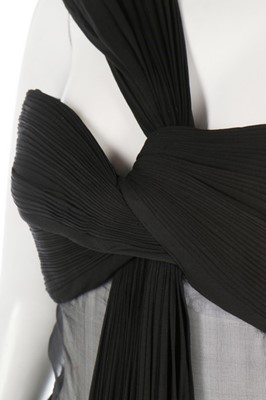 Lot 182 - A Madame Grès couture draped black silk jersey...