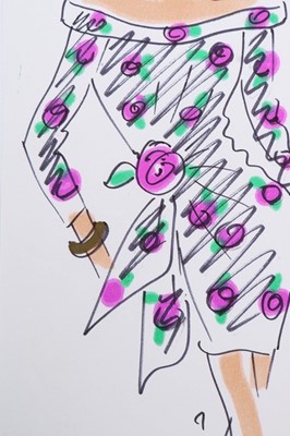 Lot 185 - Hubert de Givenchy couture fashion sketches,...