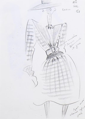 Lot 186 - Hubert de Givenchy couture fashion sketches,...