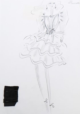 Lot 186 - Hubert de Givenchy couture fashion sketches,...