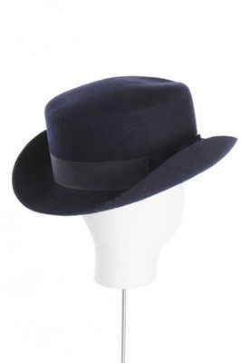 Lot 151 - A Vivienne Westwood navy felt 'John Bull' hat,...