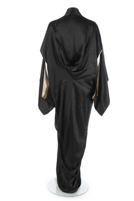 Lot 171 - A John Galliano black satin kimono evening...