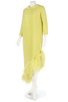 Lot 61 - A Pierre Cardin anise-green silk crpe evening...