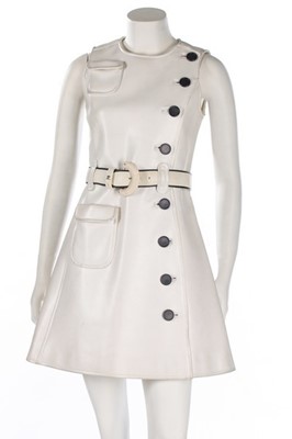 Lot 186 - An André Courrèges white vinyl pinafore...