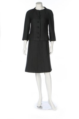 Lot 52 - A Christian Dior New York black pinstripe wool...