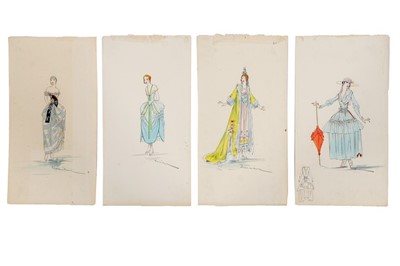 Lot 40 - Four Lucile studio fashion sketches, 1915-17,...