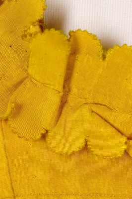 Lot 29 - A brilliant yellow silk open robe l'Anglaise,...