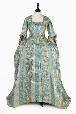 Lot 31 - A striped satin robe la Franaise, circa 1770,...
