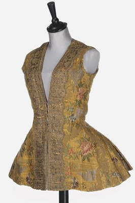 Lot 33 - A woman's gold brocade hunt waistcoat,...