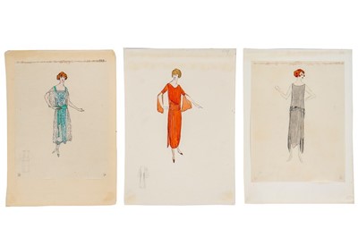 Lot 43 - Three Lucile studio sketches, early 1920s,...