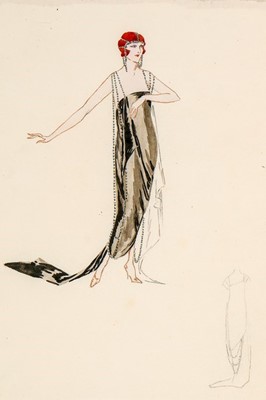 Lot 44 - Two Lucile studio fashion sketches, circa 1920,...