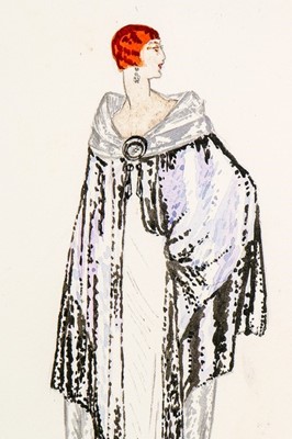 Lot 44 - Two Lucile studio fashion sketches, circa 1920,...