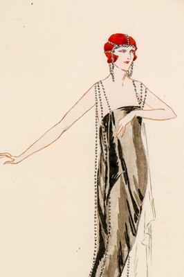 Lot 44 - Two Lucile studio fashion sketches, circa 1920,...