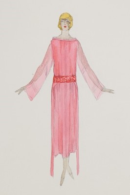 Lot 45 - Three Lucile studio fashion sketches, 1920-22,...